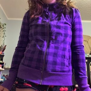 Cute purple plaid turtle neck sweater‼️💕